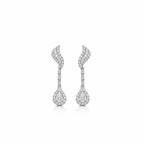 18K Feather Wing Pear Cut Diamond Dangle Earrings
