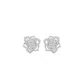 18K Elegant Floral Diamond Stud Earrings