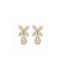 Sparkling Floral Teardrop Diamond Diamond Drop Earrings
