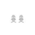 Luxe Pave & Baguette Skull Diamond Stud Earrings