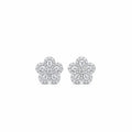 Diamond Pear Cut Flower Halo Diamond Stud Earrings