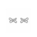 Sparkling Pavé Ribbon Bow Stud Earrings