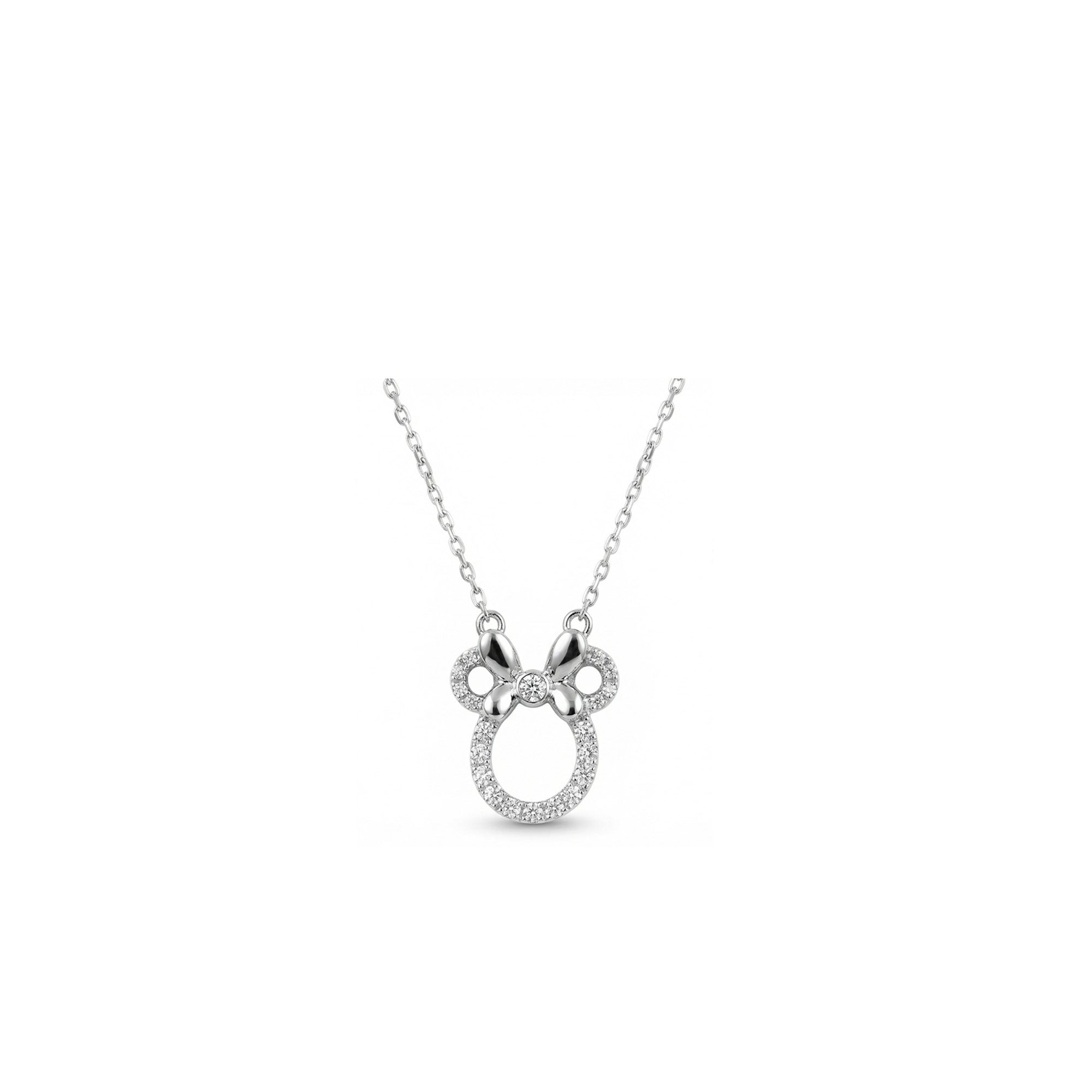 18K Sparkling Crystal Mouse Diamond Necklace