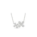 18K 雙花卉密鑲鑽石點綴項鍊
