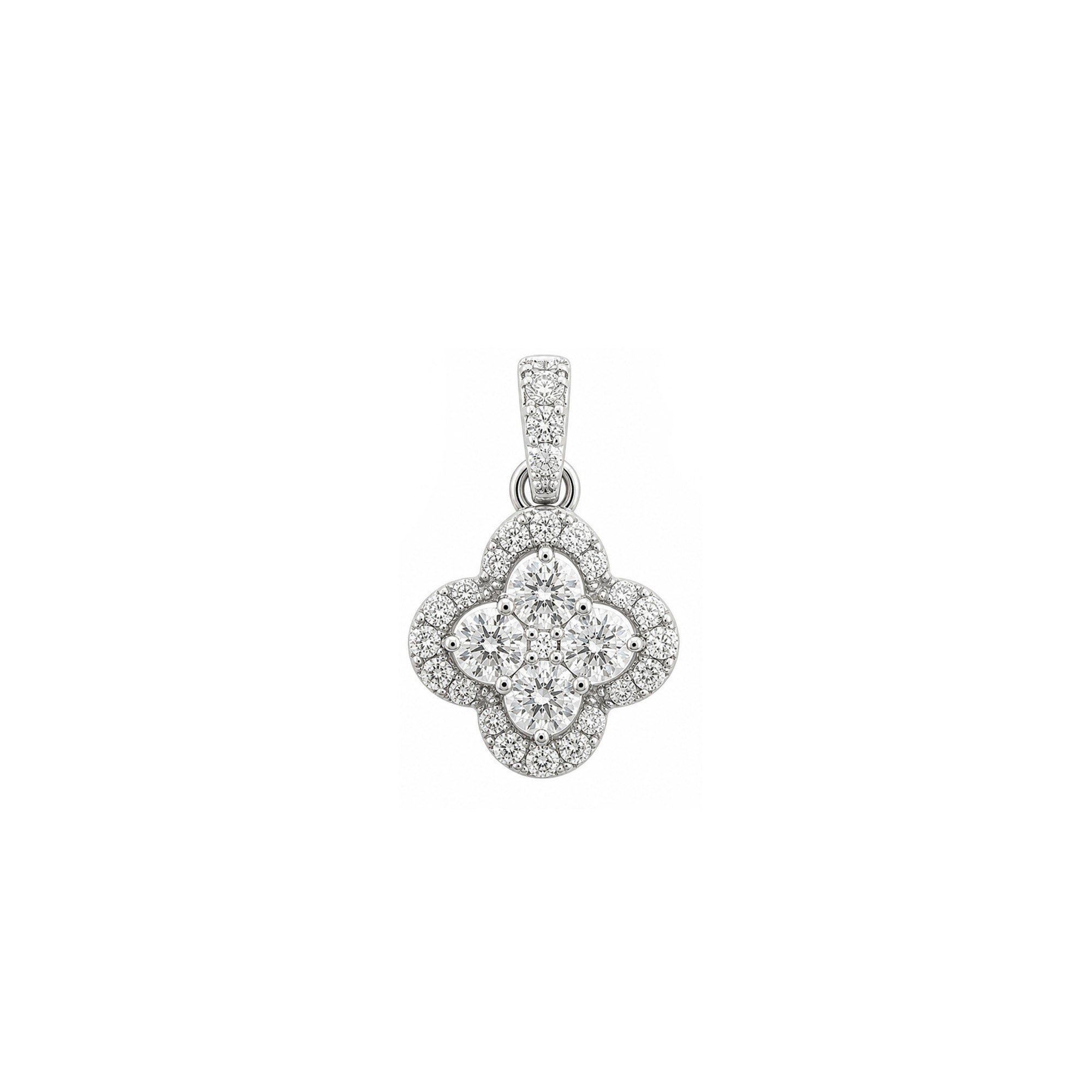 Sparkling Four Leaf Clover Diamond Pendant