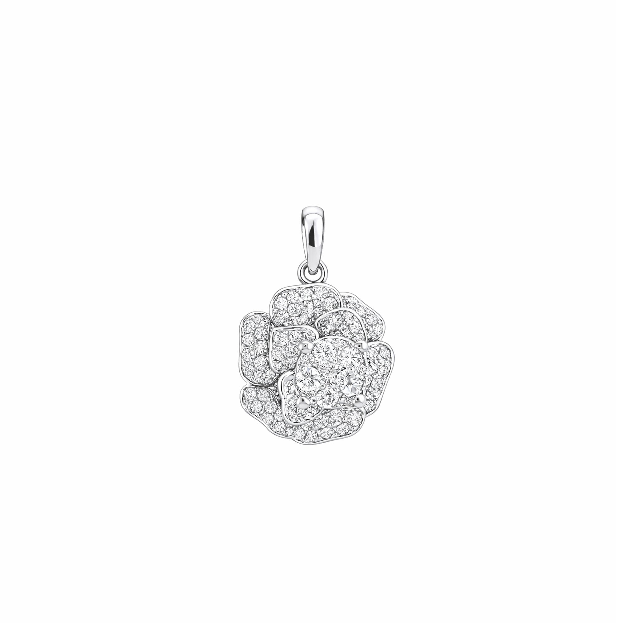 Eternal Bloom Pave Rose Diamond Pendant