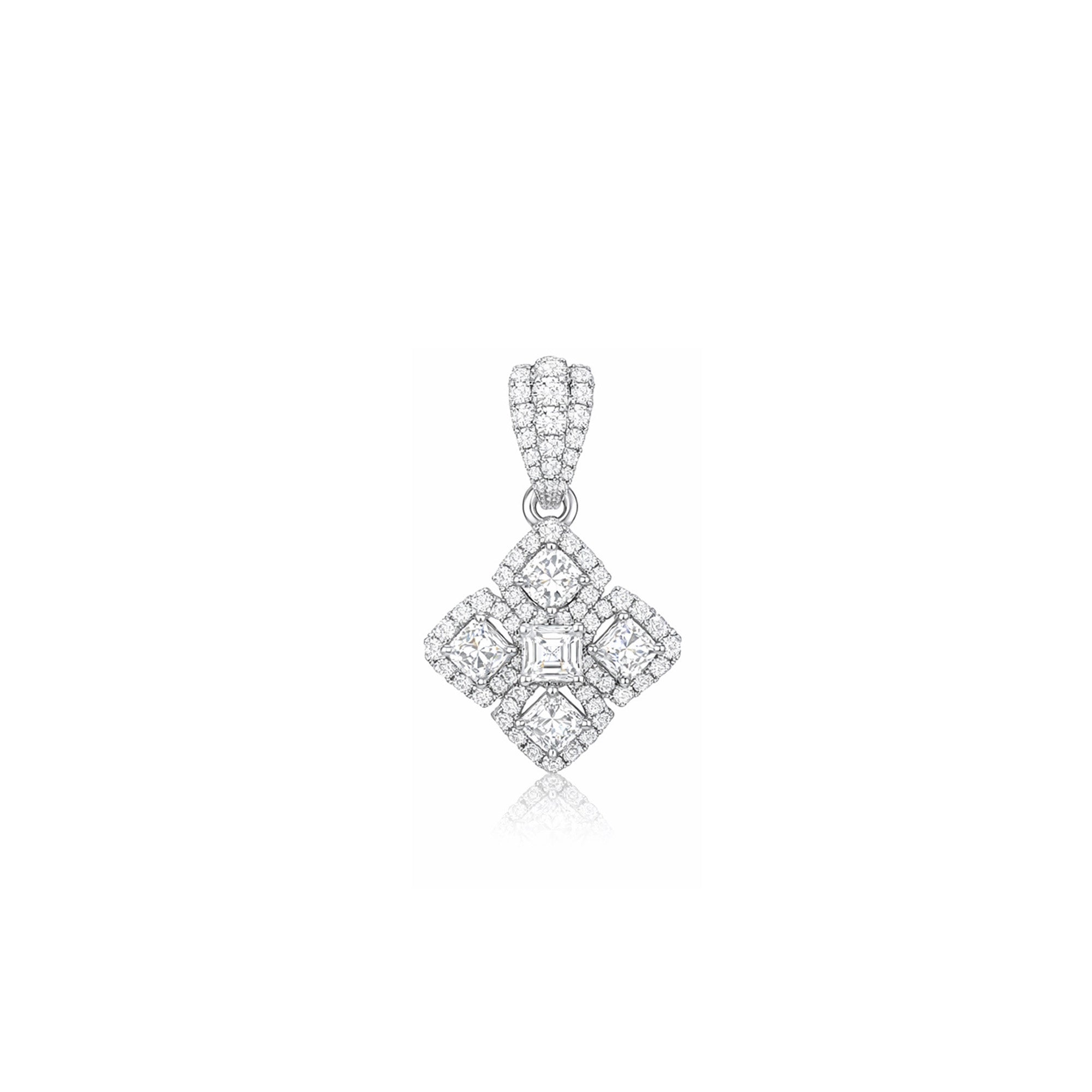 18K Diamond Cluster Pendant