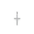 18K White Gold Classic Diamond Cross Pendant