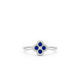 18K Lucky Blue Clover Halo Ring