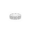 18K White Gold Triple Row Baguette and Round Diamond Eternity Band