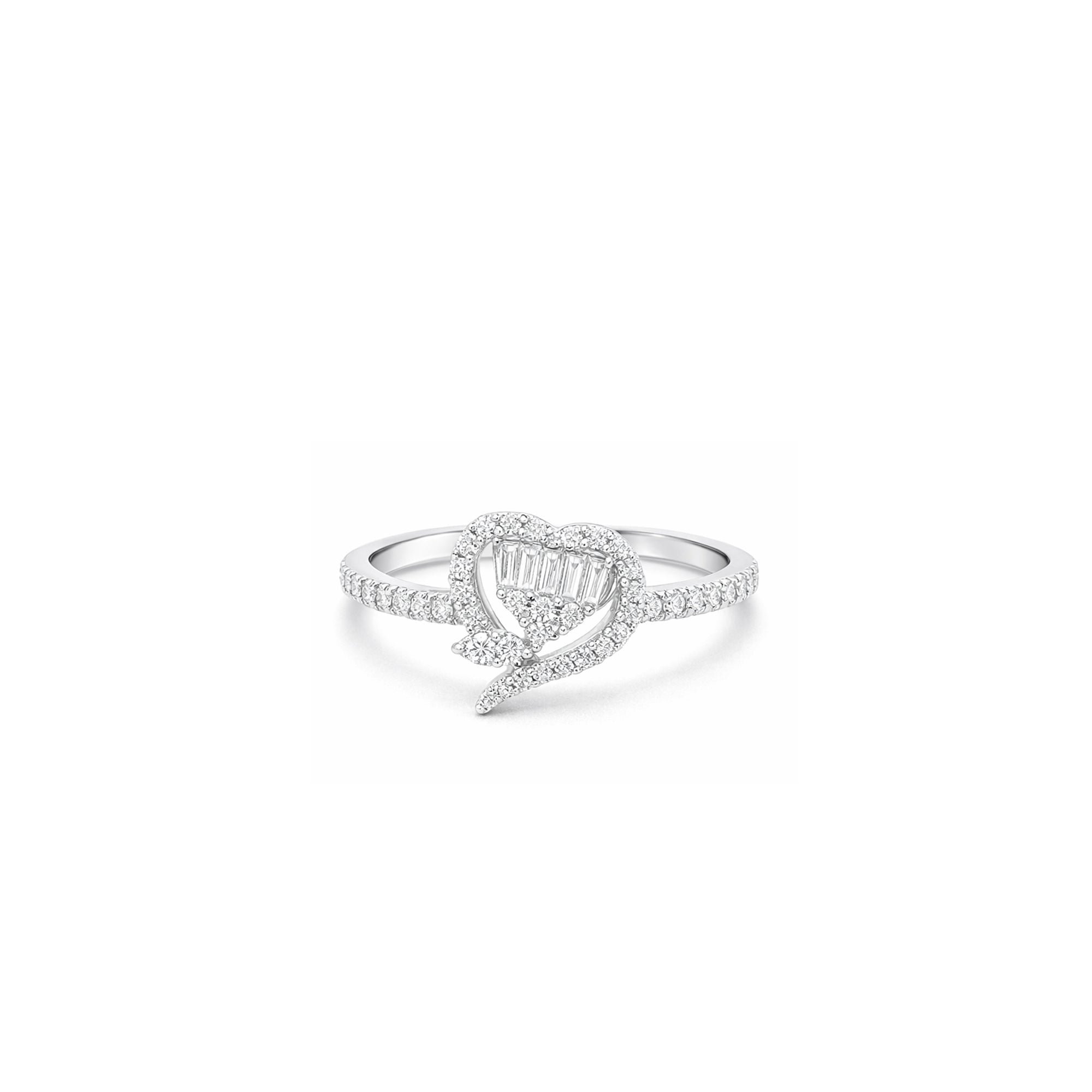 18K Illusion Heart Diamond Ring