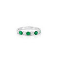 18K Round Emerald and Diamond Ring