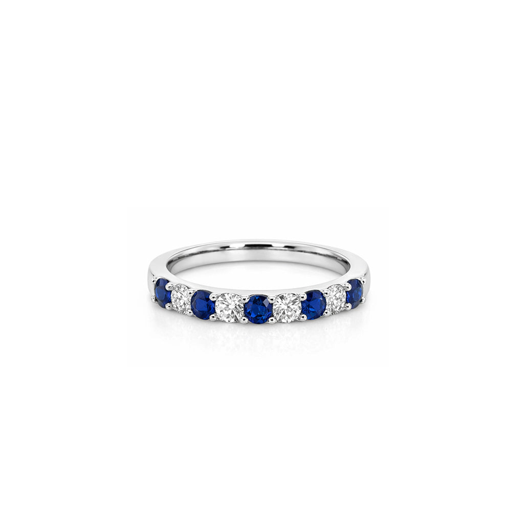 18K Blue Sapphire & Diamond Ring